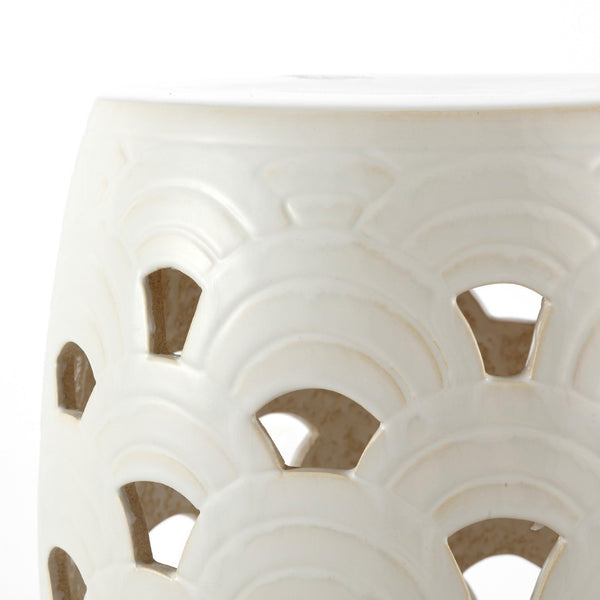Safavieh AMAISSA, Elegant 15-Inch Ceramic Garden Stool for Versatile Indoor and Outdoor Decor Enhancement Cream ACS4597A