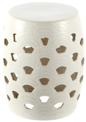 Safavieh AMAISSA, Elegant 15-Inch Ceramic Garden Stool for Versatile Indoor and Outdoor Decor Enhancement Cream ACS4597A