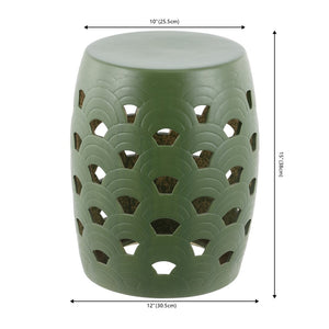 Safavieh Amaissa, 15 Inch, Moss Green, Ceramic Garden Stool Moss Green ACS4597B