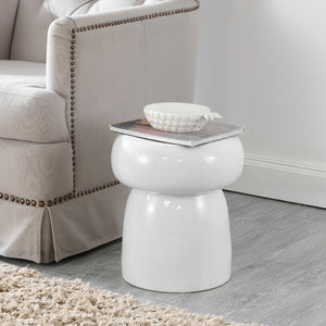 Safavieh MILLIA, 14.75 INCH CERAMIC GARDEN STOOL – Elegant Accent for Indoor & Outdoor Spaces, Versatile Design White ACS4598A