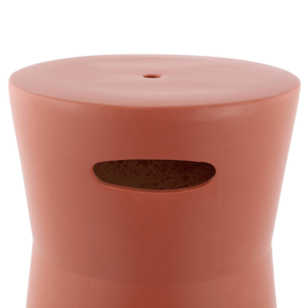 Safavieh DIJERA, 16-Inch Ceramic Garden Stool for Stylish Seating, Side Table, and Decorative Accent Use Terracotta ACS4599B