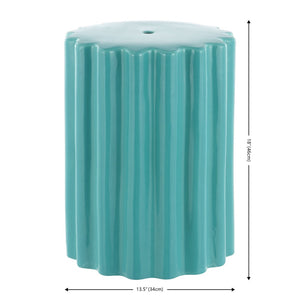 Safavieh TULETT, 18-Inch Ceramic Garden Stool for Outdoor Style, Versatile Seating & Decorative Accent Piece Robins Egg Blue ACS4600B