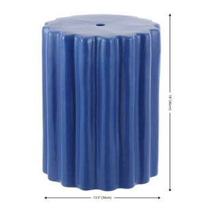 Safavieh Tulett, 18 Inch, Cobalt Blue, Ceramic Garden Stool​ Cobalt Blue Ceramic ACS4600D
