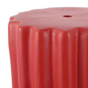 Safavieh Tulett, 18 Inch, Bright Red, Ceramic Garden Stool​ Bright Red Ceramic ACS4600F