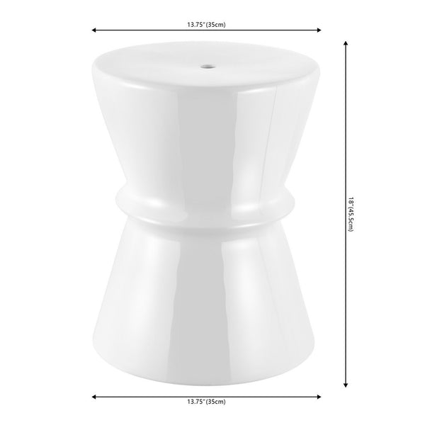 Safavieh Savello, 17.72 Inch, White, Ceramic Garden Stool ​ White Ceramic ACS4601A