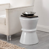 Safavieh Savello, 17.72 Inch, White, Ceramic Garden Stool ​ White Ceramic ACS4601A