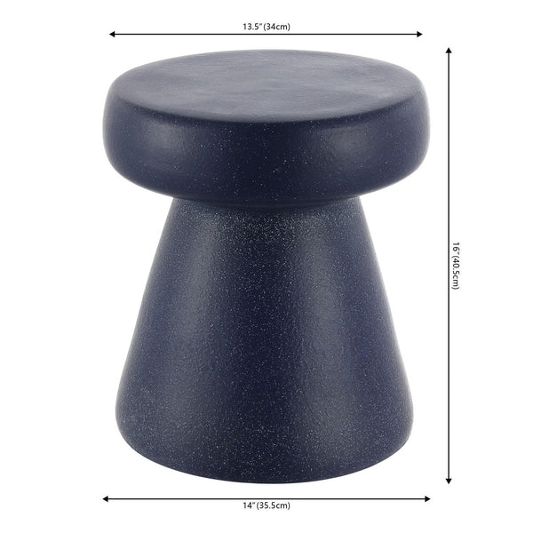 Safavieh Noma, 16 Inch, Navy Speckled, Ceramic Garden Stool Matte Navy  14 x 14 x 16