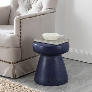 Safavieh Noma, 16 Inch, Navy Speckled, Ceramic Garden Stool Matte Navy  14 x 14 x 16