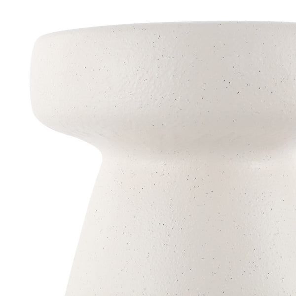 Safavieh Noma, 16 Inch, White Speckled, Ceramic Garden Stool Matte Cream 14 x 14 x 16