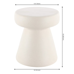 Safavieh Noma, 16 Inch, White Speckled, Ceramic Garden Stool Matte Cream 14 x 14 x 16