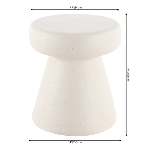 Safavieh Noma, 16 Inch, White Speckled, Ceramic Garden Stool Matte Cream 14 x 14 x 16
