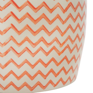 Safavieh SALANA, Vibrant Ceramic Garden Stool for Indoor & Outdoor Use - Stylish Accent for Any Decor Orange / White ACS4604A