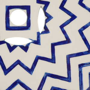 Safavieh SALANA, Vibrant Ceramic Garden Stool for Indoor & Outdoor Use - Stylish Accent for Any Decor White / Navy ACS4604B