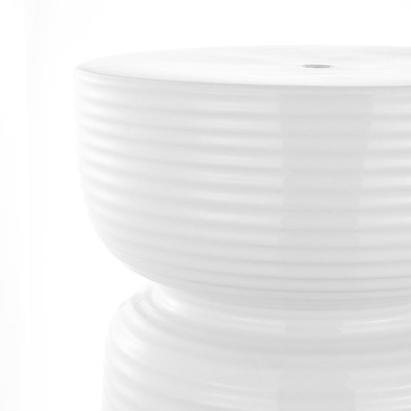 Safavieh JOHARI, Versatile Ceramic Garden Stool for Outdoor Elegance, Stylish Accent for Patios & Gardens White ACS4605A