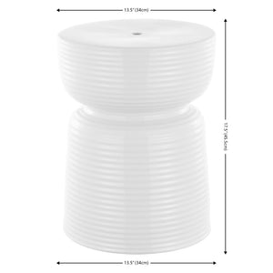 Safavieh JOHARI, Versatile Ceramic Garden Stool for Outdoor Elegance, Stylish Accent for Patios & Gardens White ACS4605A