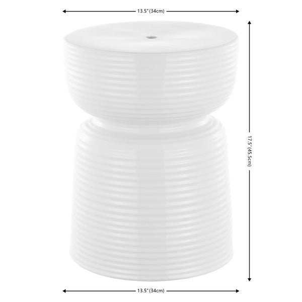 Safavieh JOHARI, Versatile Ceramic Garden Stool for Outdoor Elegance, Stylish Accent for Patios & Gardens White ACS4605A
