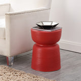 Safavieh Johari, 17.5 Inch, Bright Red, Ceramic Garden Stool ​ Bright Red Ceramic ACS4605C