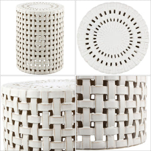Safavieh SAYRE, Elegant 17.5-Inch Ceramic Garden Stool for Versatile Seating and Stylish Decor Accent Cream ACS4606A