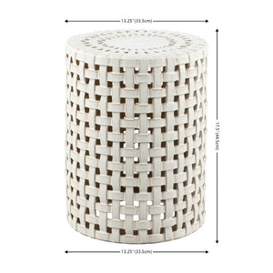 Safavieh SAYRE, Elegant 17.5-Inch Ceramic Garden Stool for Versatile Seating and Stylish Decor Accent Cream ACS4606A