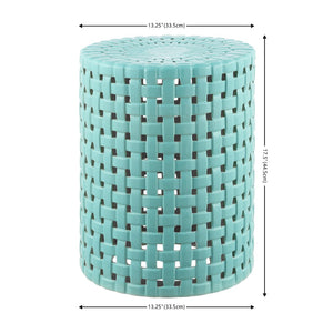 Safavieh SAYRE, Elegant 17.5-Inch Ceramic Garden Stool for Versatile Seating and Stylish Decor Accent Robins Egg Blue ACS4606B