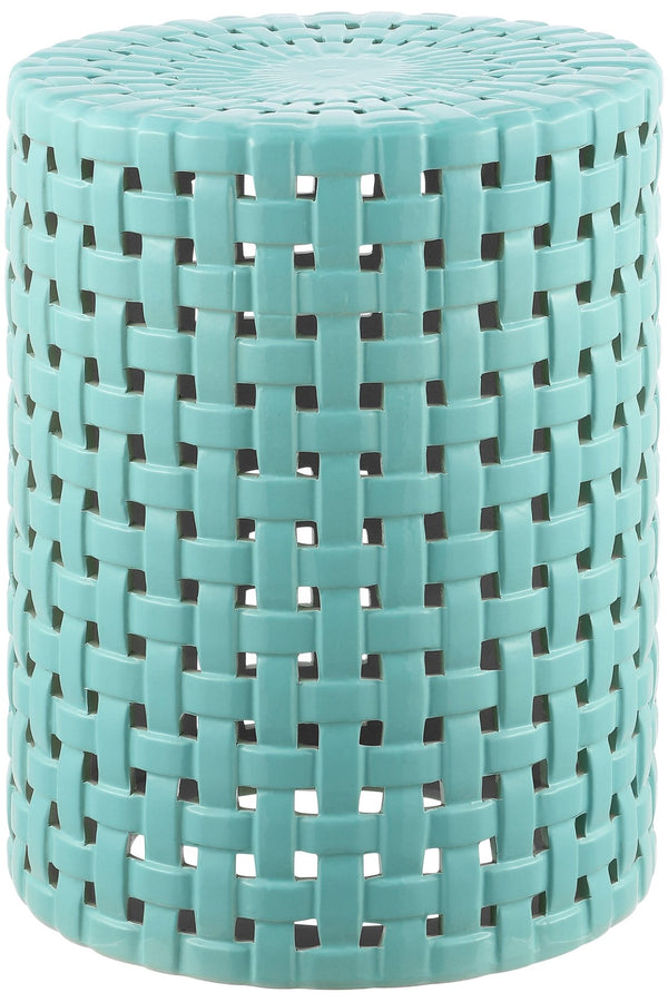 Safavieh SAYRE, Elegant 17.5-Inch Ceramic Garden Stool for Versatile Seating and Stylish Decor Accent Robins Egg Blue ACS4606B