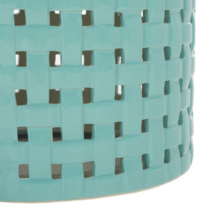 Safavieh SAYRE, Elegant 17.5-Inch Ceramic Garden Stool for Versatile Seating and Stylish Decor Accent Robins Egg Blue ACS4606B
