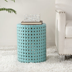Safavieh SAYRE, Elegant 17.5-Inch Ceramic Garden Stool for Versatile Seating and Stylish Decor Accent Robins Egg Blue ACS4606B
