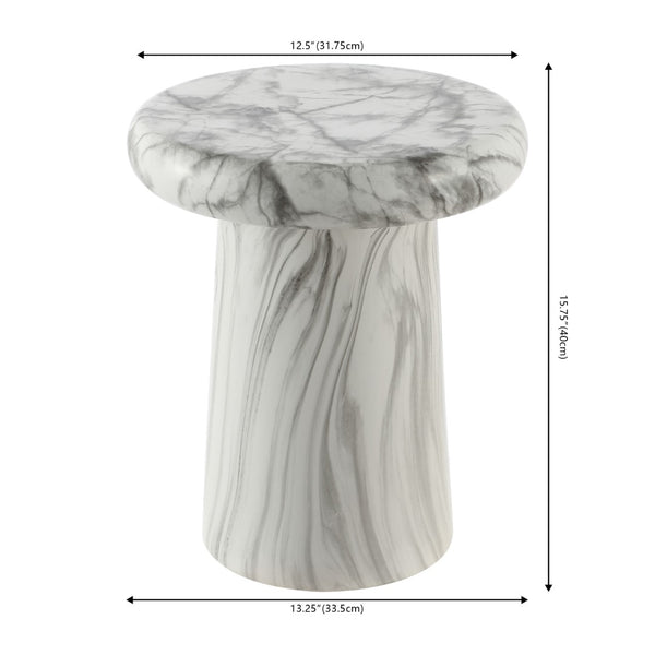 Safavieh NOLDITA, 15.75-Inch Ceramic Garden Stool - Versatile Accent for Outdoor Living Spaces and Decor White Marble / - ACS4607A