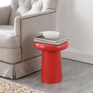 Safavieh Noldita, 15.75 Inch, Bright Red, Ceramic Garden Stool Bright Red 13.25 x 13.25 x 15.75