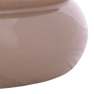 Dylan, Ceramic Garden Stool 17.5" High — Glazed Neutral Accent Side Table, Seat & Plant Stand
