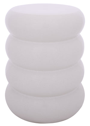 Dylan, Ceramic Garden Stool 17.5" High — Glazed Neutral Accent Side Table, Seat & Plant Stand