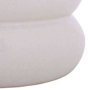 Dylan, Ceramic Garden Stool 17.5" High — Glazed Neutral Accent Side Table, Seat & Plant Stand