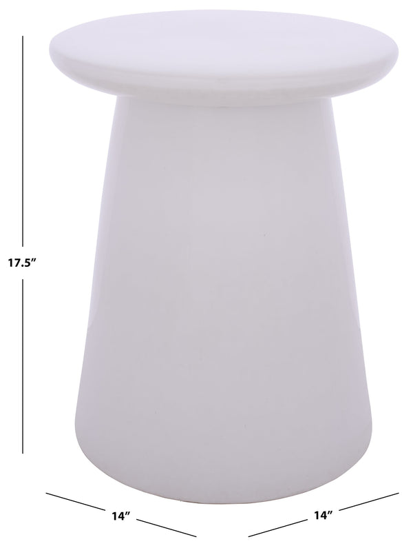 Thena, Ceramic Garden Stool 17.5" — Versatile Side Table, Plant Stand & Extra Seat For Indoor/Patio Decor