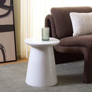 Thena, Ceramic Garden Stool 17.5" — Versatile Side Table, Plant Stand & Extra Seat For Indoor/Patio Decor