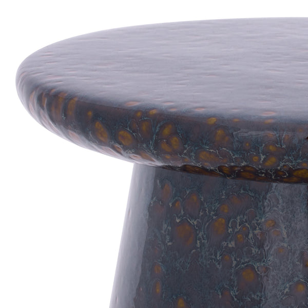 Thena, Ceramic Garden Stool 17.5" — Versatile Side Table, Plant Stand & Extra Seat For Indoor/Patio Decor