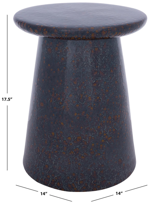 Thena, Ceramic Garden Stool 17.5" — Versatile Side Table, Plant Stand & Extra Seat For Indoor/Patio Decor