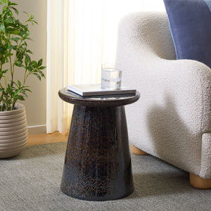 Thena, Ceramic Garden Stool 17.5" — Versatile Side Table, Plant Stand & Extra Seat For Indoor/Patio Decor
