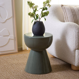 Cherie, Ceramic Garden Stool 17" Height — Versatile Side Table, Plant Stand & Compact Accent Piece