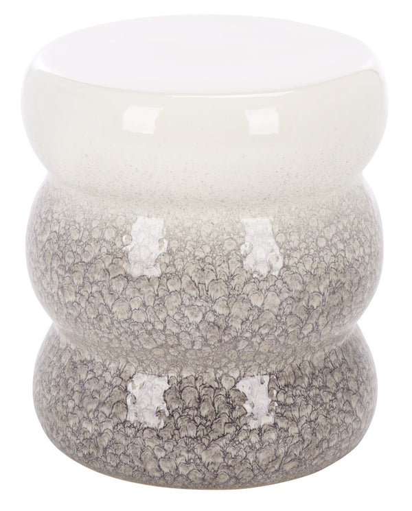 Emi, Elegant Ceramic Garden Stool 15.5" Height — Versatile Side Table, Extra Seating, Plant Stand, Weather-Resistant Finish