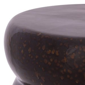 Emi, Elegant Ceramic Garden Stool 15.5" Height — Versatile Side Table, Extra Seating, Plant Stand, Weather-Resistant Finish