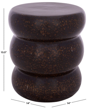 Emi, Elegant Ceramic Garden Stool 15.5" Height — Versatile Side Table, Extra Seating, Plant Stand, Weather-Resistant Finish