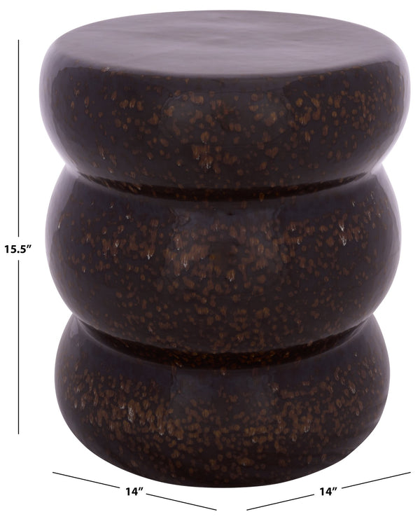 Emi, Elegant Ceramic Garden Stool 15.5" Height — Versatile Side Table, Extra Seating, Plant Stand, Weather-Resistant Finish