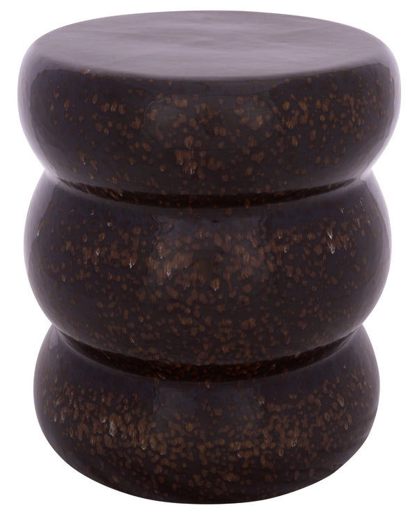 Emi, Elegant Ceramic Garden Stool 15.5" Height — Versatile Side Table, Extra Seating, Plant Stand, Weather-Resistant Finish