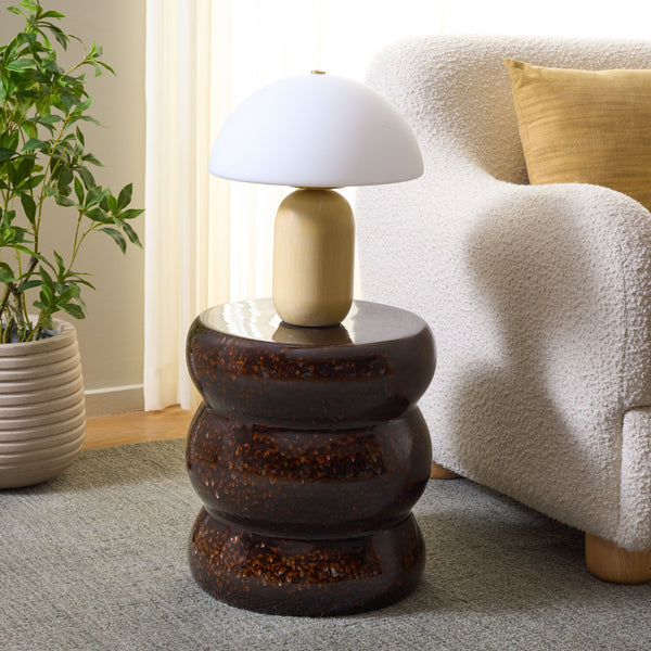 Emi, Elegant Ceramic Garden Stool 15.5" Height — Versatile Side Table, Extra Seating, Plant Stand, Weather-Resistant Finish