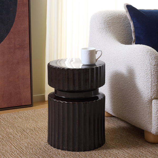 Rivy, 18.25-Inches Ceramic Garden Stool — Glazed Durable Accent Seat & Side Table For Patio Decor