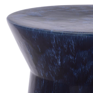 Lessa, Ceramic Garden Stool 17.5" Glossy Glazed Accent Seat And Side Table For Indoor Outdoor Use