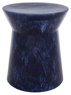 Lessa, Ceramic Garden Stool 17.5" Glossy Glazed Accent Seat And Side Table For Indoor Outdoor Use