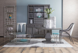 Lexington Artistica Home Trunk Accent Table - Unique Natureform Design With Fossilized Clam Shell Top For Stunning Decor Silver Leaf Wood 2037-951