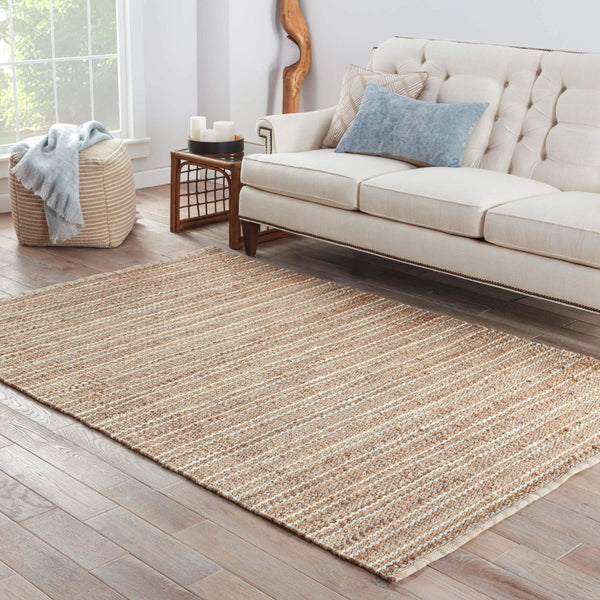 Jaipur Living Jaipur Living Cornwall Handwoven Jute Cotton Coastal Stripe Rug for Room 9' x 12' RUG108293