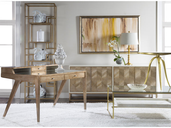 Lexington Artistica Home Credo Desk - Exquisite Mahogany & Beech Design With Unique Capiz Shell Accents For Stylish Spaces Creamy White Wood 2055-933